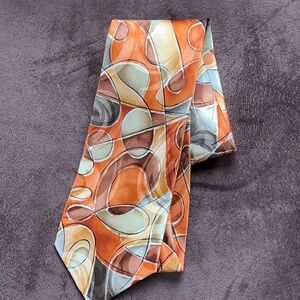 J. Garcia Courtyard Performance Collection Fifty-Four Tie - Orange and Brown